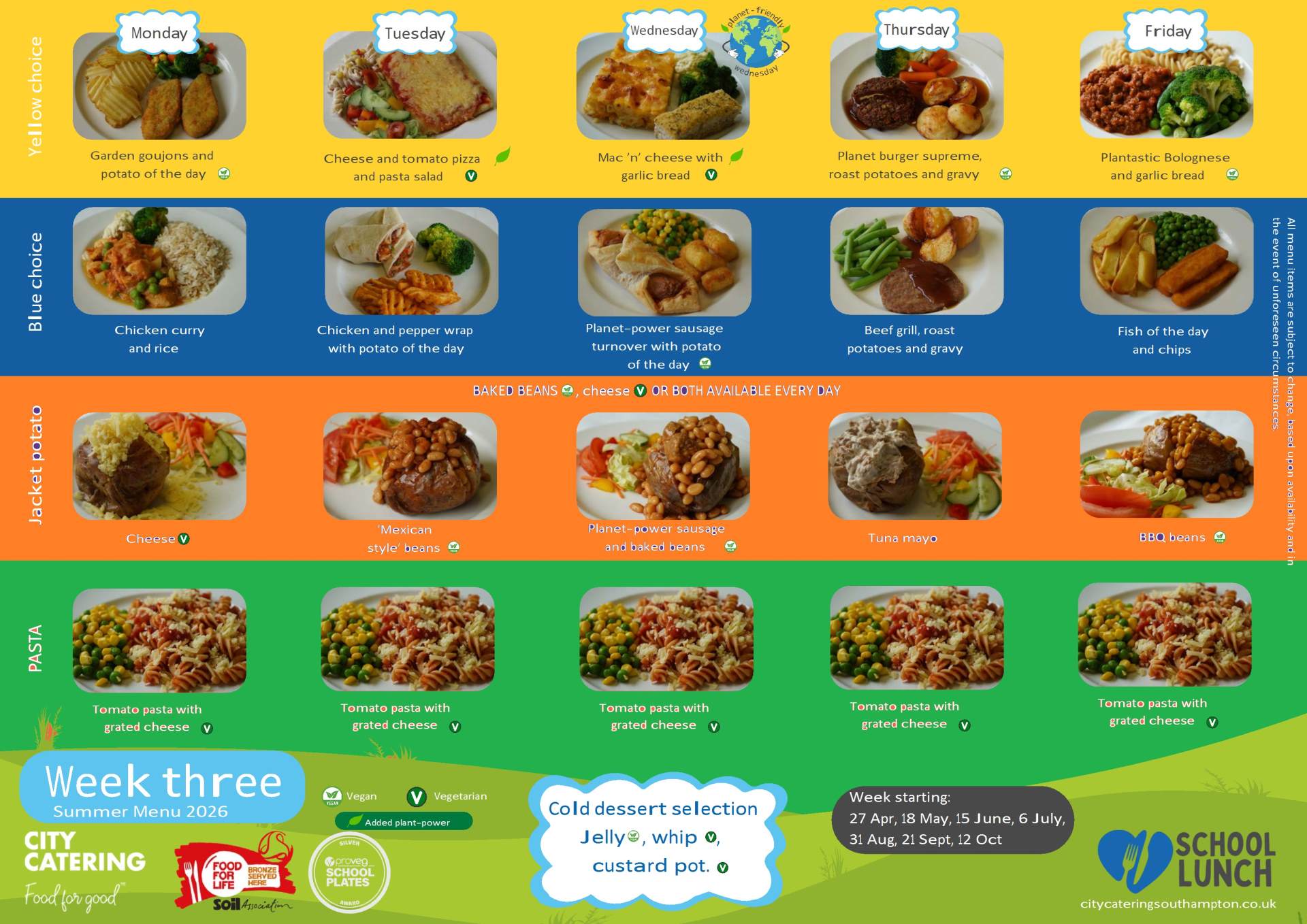 Current Menu Week 3